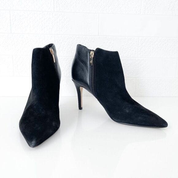 Marc Fisher Womens Suede Pointed Toe Stiletto Heel Ankle Boots Black 6.5 - Picture 2 of 7